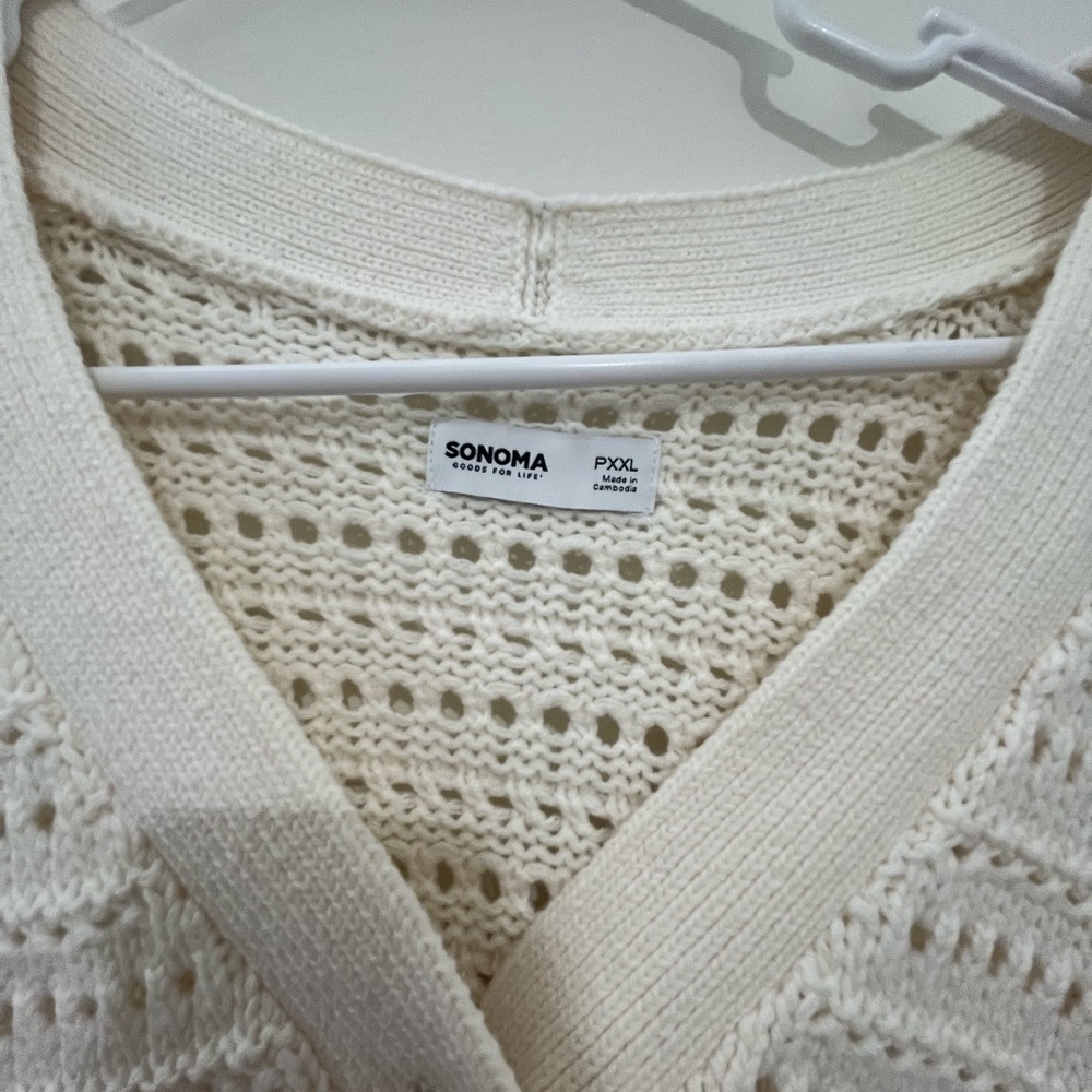 Sonoma Women's V-Neck Sweater - Cream